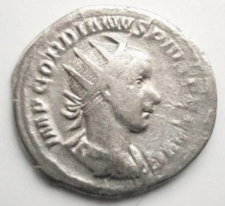 Zilveren Antoninianus GordianIII, Postzegels en Munten, Munten | Europa | Niet-Euromunten, Losse munt, Italië, Ophalen of Verzenden