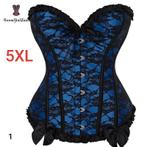 Corset, blauw/zwart kant, 5XL/44-46 (zie maattabel), nieuw, Kleding | Dames, Ondergoed en Lingerie, Blauw, Ophalen of Verzenden