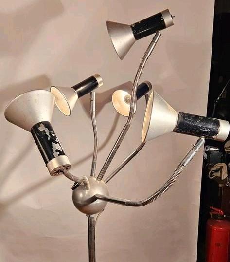 Vintage Design Lamp met 5 Armen werklamp, Huis en Inrichting, Lampen | Vloerlampen, Gebruikt, 150 tot 200 cm, Metaal, Ophalen