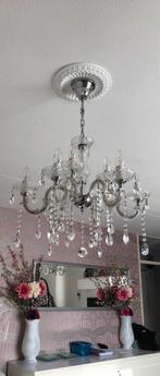 Marie Theresa Kroonluchter met Kristallen Pegels, Ophalen of Verzenden, Gebruikt, Glas