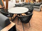 Mooie Tuinset met 4 stoelen en tafel van 1m20, Overige materialen, Tuinset, Eettafel, Gebruikt