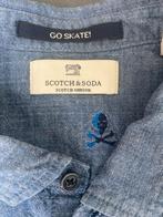 Scotch & Soda Overhemd Skull Blauw, Ophalen of Verzenden, Zo goed als nieuw, Scotch & Soda, Jongen