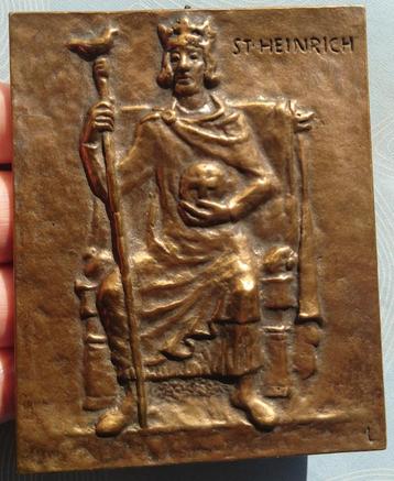 Eva Limberg (1919-2013) Sint Heinrich, bronzen plaat beschikbaar voor biedingen