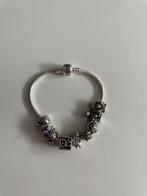 Zilveren armbandje incl bedels bedeltjes beads pandora, Ophalen of Verzenden, Zo goed als nieuw