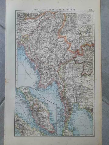 136 / Burma en Maleisië en Sumatra . Litho uit 1899 beschikbaar voor biedingen