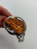 T796 Prachtige zilveren barnsteen armband, Ophalen of Verzenden, Zilver, Armband, Met edelsteen