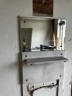 Vintage Marmer Spiegelplankje + Spiegel, Huis en Inrichting, Woonaccessoires | Spiegels, Ophalen, Minder dan 50 cm, Gebruikt, Minder dan 100 cm