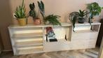 Dressoir / vensterbank kast, Huis en Inrichting, Kasten | Dressoirs, Ophalen, Gebruikt, White wash steigerhout, 200 cm of meer