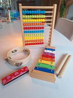Houten muziekinstrumenten en telraam, Kinderen en Baby's, Speelgoed | Houten speelgoed, Ophalen, Zo goed als nieuw