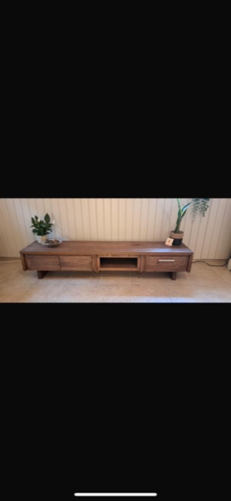 TV-kast eikenhout, Huis en Inrichting, Kasten | Televisiemeubels, Nieuw, Minder dan 100 cm, 200 cm of meer, 25 tot 50 cm, Eikenhout