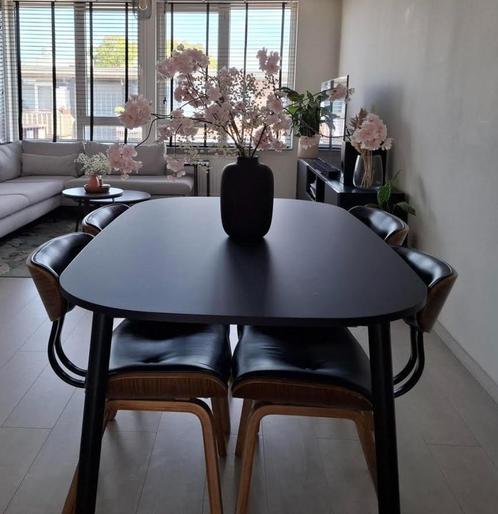 VEDBO zwart eettafel 16095 cm – mat, anti-fingerprint, Huis en Inrichting, Tafels | Eettafels, Zo goed als nieuw, 50 tot 100 cm