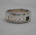 Zilveren massieve ring Black met steen maat 18 nr.1290