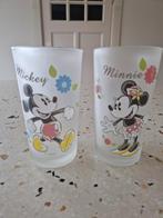 2 Grote Glazen Minnie & Mickey Mouse - Disney, Ophalen of Verzenden, Zo goed als nieuw, Glas, Glas of Glazen