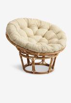 Rotan stoel met kussen, Huis en Inrichting, Stoelen, Ophalen, Bruin, Riet of Rotan, Zo goed als nieuw