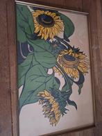 Vintage Zonnebloem Print, Jaren '20 Stijl lijst, Ophalen of Verzenden