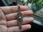 mooie grote echt zilveren hanger filigrain gemerkt, Ophalen of Verzenden, Gebruikt, Zilver, Zilver