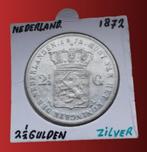 * 1872  - Nederland  - 2½ Gulden Willem 3  - 0.9450 ZILVER*, Zilver, 2½ gulden, Koning Willem III, Losse munt