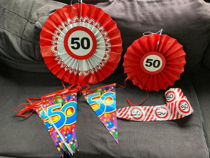 🥳 Feestartikelen 50 jaar Abraham Sarah, Hobby en Vrije tijd, Feestartikelen, Gebruikt, Verjaardag, Ophalen of Verzenden