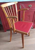 Gave vintage spijlen stoel met arm legers, skai rood gaaf!, Huis en Inrichting, Stoelen, Ophalen, Zo goed als nieuw, Rood, Eén