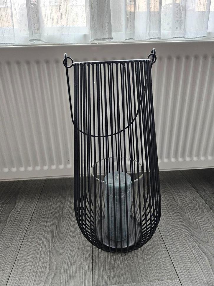 Kandelaar/windlicht, Huis en Inrichting, Woonaccessoires | Kandelaars en Kaarsen, Zo goed als nieuw, Metaal, Ophalen of Verzenden