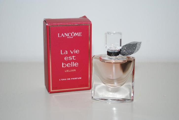 Miniatuur La Vie est Belle L' Elixir, Verzamelen, Parfumverzamelingen, Zo goed als nieuw, Miniatuur, Gevuld, Ophalen of Verzenden