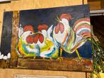 Geschilderde  kippen op groot doek, Antiek en Kunst, Kunst | Schilderijen | Abstract, Ophalen