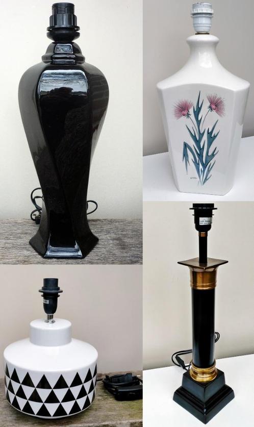 4x Tafellamp Schemerlamp - Zwart / Zwart Wit / Zwart Brons, Huis en Inrichting, Lampen | Tafellampen, Zo goed als nieuw, Minder dan 50 cm