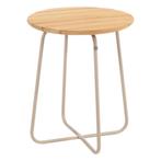 NIEUW: 4SO Verdi bijzettafel teak 45 cm. Ø (H 55) latte, Ophalen, Nieuw, Rond, Teakhout