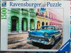 Puzzel 1500 stukjes: Auto in Cuba, Ophalen of Verzenden, 500 t/m 1500 stukjes, Gebruikt, Legpuzzel