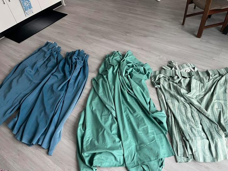 Gordijnen gratis, Huis en Inrichting, Stoffering | Gordijnen en Lamellen, Gebruikt, 200 cm of meer, Groen, Ophalen