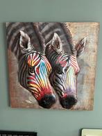 Metalen Zebra schilderij 100x100, Ophalen