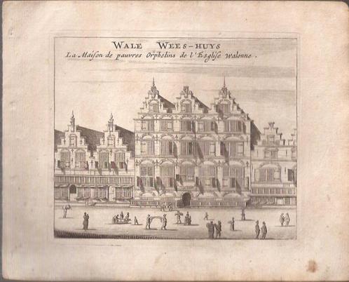 Amsterdam. Wale Wees - Huys = La Maison de pauvres Orphelins, Antiek en Kunst, Kunst | Etsen en Gravures, Ophalen of Verzenden