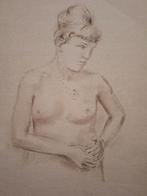 Naakt tekening van een vrouw, Antiek en Kunst, Kunst | Tekeningen en Foto's, Ophalen of Verzenden