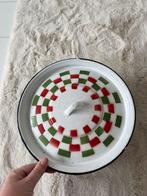 Vintage Retro schaal emaille blok groen wit, Antiek en Kunst, Antiek | Emaille, Ophalen