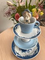 Vintage etagere blauw 3 laags, Ophalen, Zo goed als nieuw