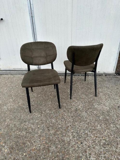 2 stuks stoelen mx sofa Justin moss groen showroom stoelen, Huis en Inrichting, Stoelen, Nieuw, Twee, Leer, Metaal, Overige kleuren