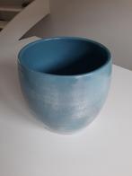 Bloempot blauw rond diameter 26 cm x hoogte 27 cm, 25 tot 40 cm, Rond, Binnen, Ophalen of Verzenden