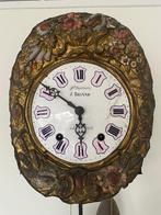 Comtoise klok polichrome, prachtig met bloemmotieven, Antiek en Kunst, Ophalen of Verzenden