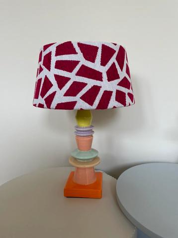 Unieke kleurrijke lampenkap met evt lampenvoet NIEUW beschikbaar voor biedingen