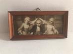 Oud houten fotolijstje met afbeelding, Antiek en Kunst, Ophalen of Verzenden