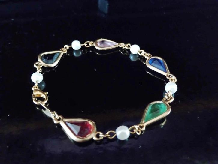 Vergulde Edelsteen Armbandjes: (Size:17/21cm): Paolo Dorelli, Sieraden, Tassen en Uiterlijk, Armbanden, Nieuw, Goud, Overige kleuren