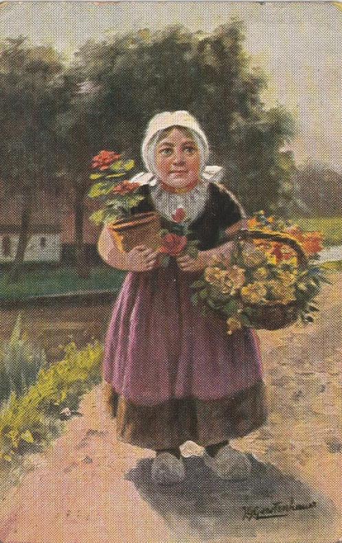 Gerstenhauer - 25 - twa : Serie 59 - Meisje met Planten, Verzamelen, Ansichtkaarten | Themakaarten, Voor 1920, Kinderen, Verzenden