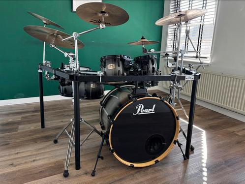 Super complete Pearl ELX drumset + rack + Zildjian cymbals, Muziek en Instrumenten, Drumstellen en Slagwerk, Zo goed als nieuw