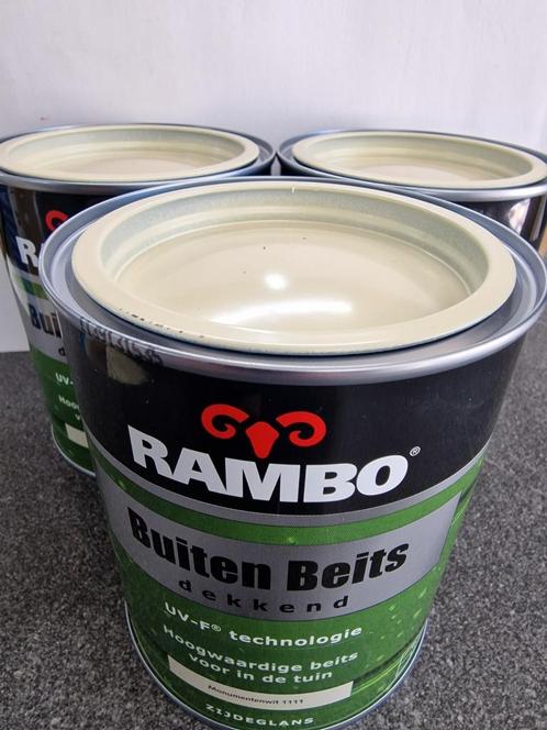 Rambo buitenbeits monumenten wit 1111 750 ml, Doe-het-zelf en Verbouw, Verf, Beits en Lak, Nieuw, Beits, Minder dan 5 liter, Wit