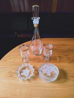 Karaf, glazen, bakjes. Wijnset Bohemen, Antiek en Kunst, Antiek | Glas en Kristal, Ophalen of Verzenden