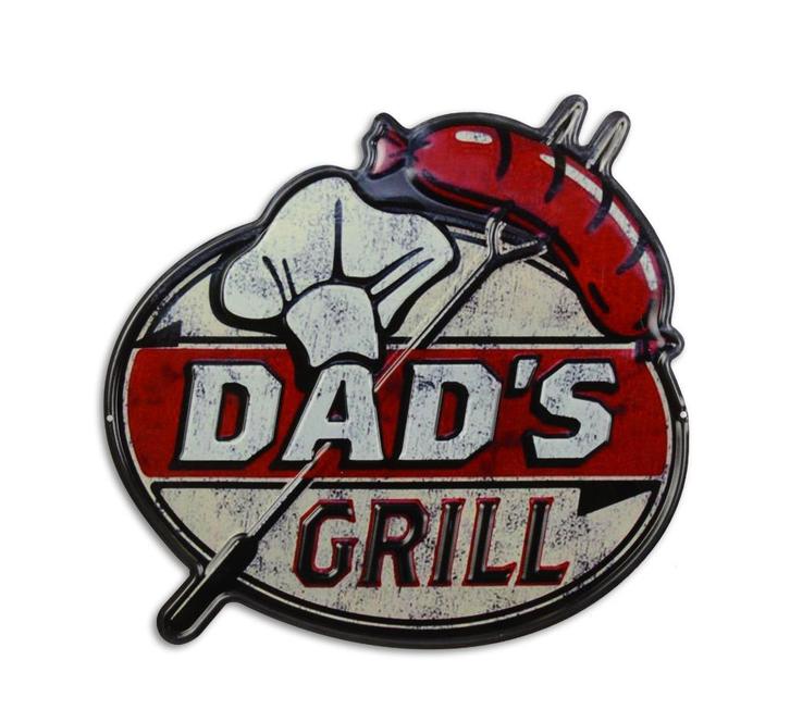 Dad's Grill bbq uitgesneden reclamebord van metaal wandbord, Huis en Inrichting, Woonaccessoires | Wanddecoraties, Nieuw, Verzenden