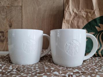 STARBUCKS, White Classic Coffee Mug Collectors, set of n.2