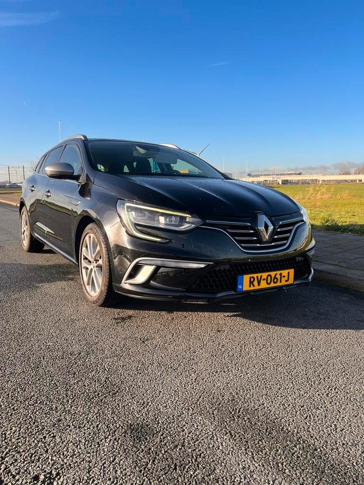 Renault Mégane Gt Line 1.2 TCE 97KW EDC Estate 2018 Zwart, Auto's, Renault, Particulier, Mégane, ABS, Achteruitrijcamera, Adaptieve lichten