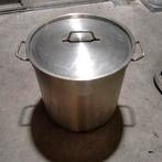 Grote RVS pan 50 liter met deksel, Gebruikt, Rvs, Keramische plaat, Ophalen