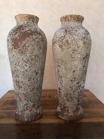 Vazen glas groen beige gemêleerd, Huis en Inrichting, Woonaccessoires | Vazen, Ophalen, Minder dan 50 cm, Groen, Glas